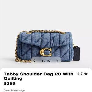 COACH denim and gold quilted Tabby bag!